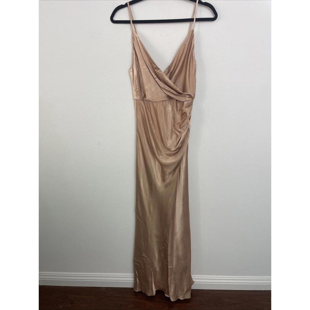 Shona Joy La Lune Cross Draped Maxi satin Dress desert rose SZ 4 NWT $360 msrp - Picture 8 of 8